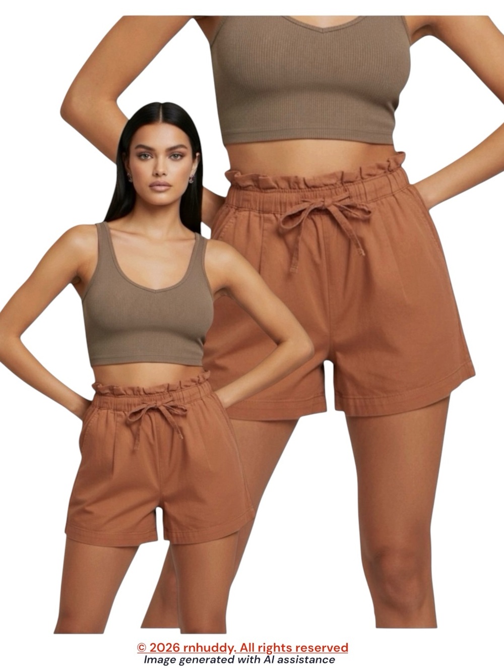 Uniqlo M burnt orange shade cotton linen shorts